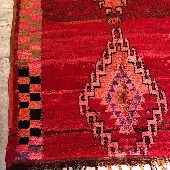 Antique berber Vintage Rug-1980s - Hand-Knotted carpet 4.2x6.7ft-6 days delivery - Picture 2 of 7